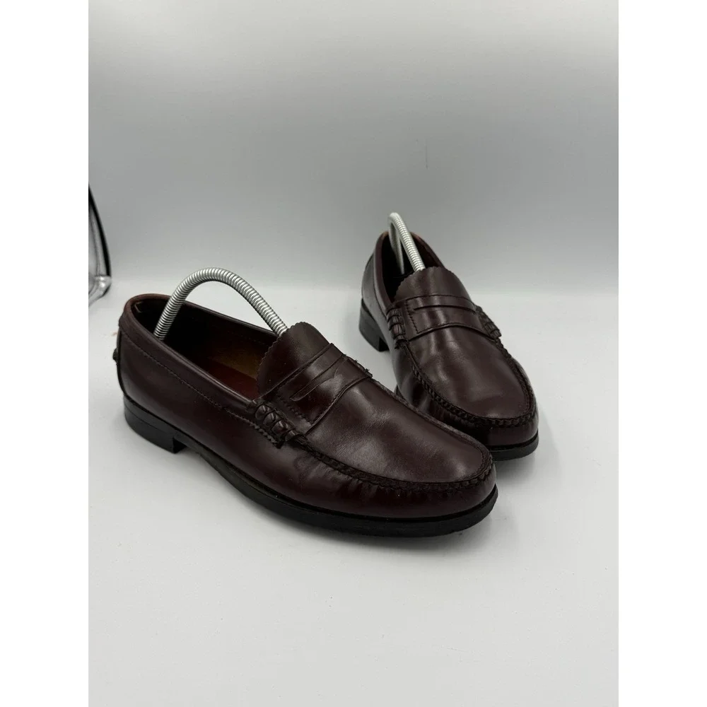 Vintage Dexter Burgundy Penny Loafers Men's Size 9E Made in USA Leather Slip On
